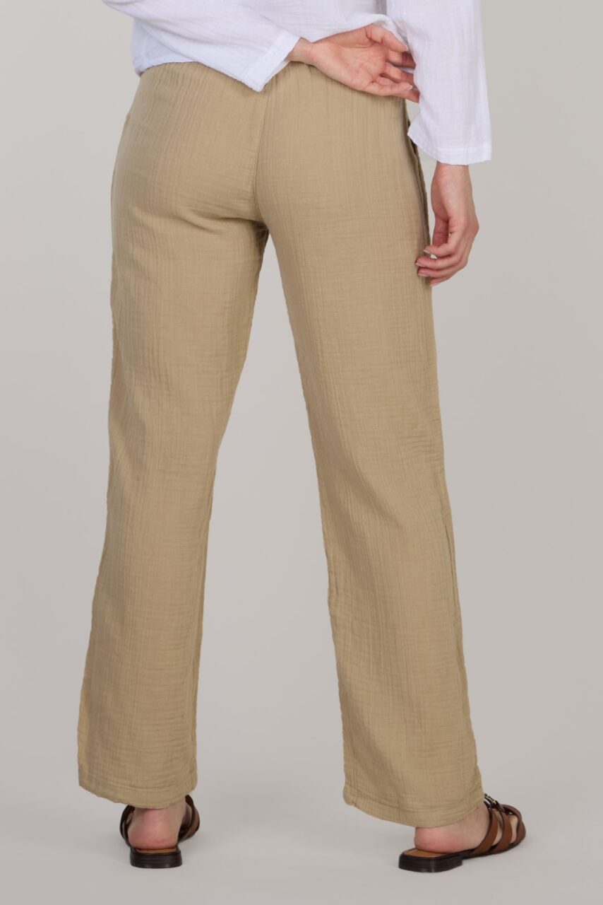 DOUBLE COTTON TROUSERS-MINK