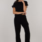 DOUBLE COTTON TROUSERS-BLACK