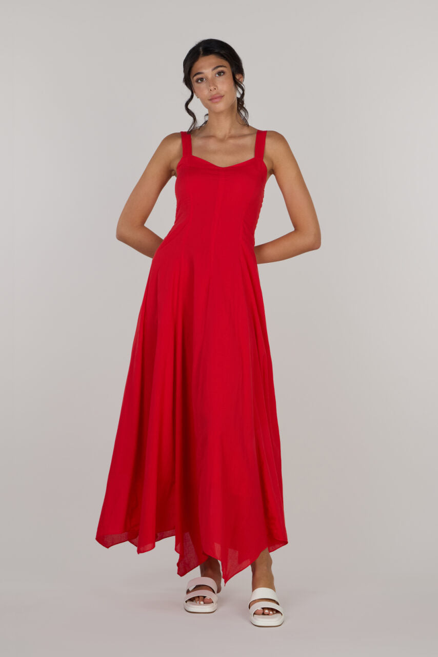 Eva fit & flare long dress