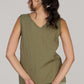 KATTY SLEEVELESS TOP DOUBLE-OLIVE