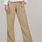 DOUBLE COTTON TROUSERS-MINK