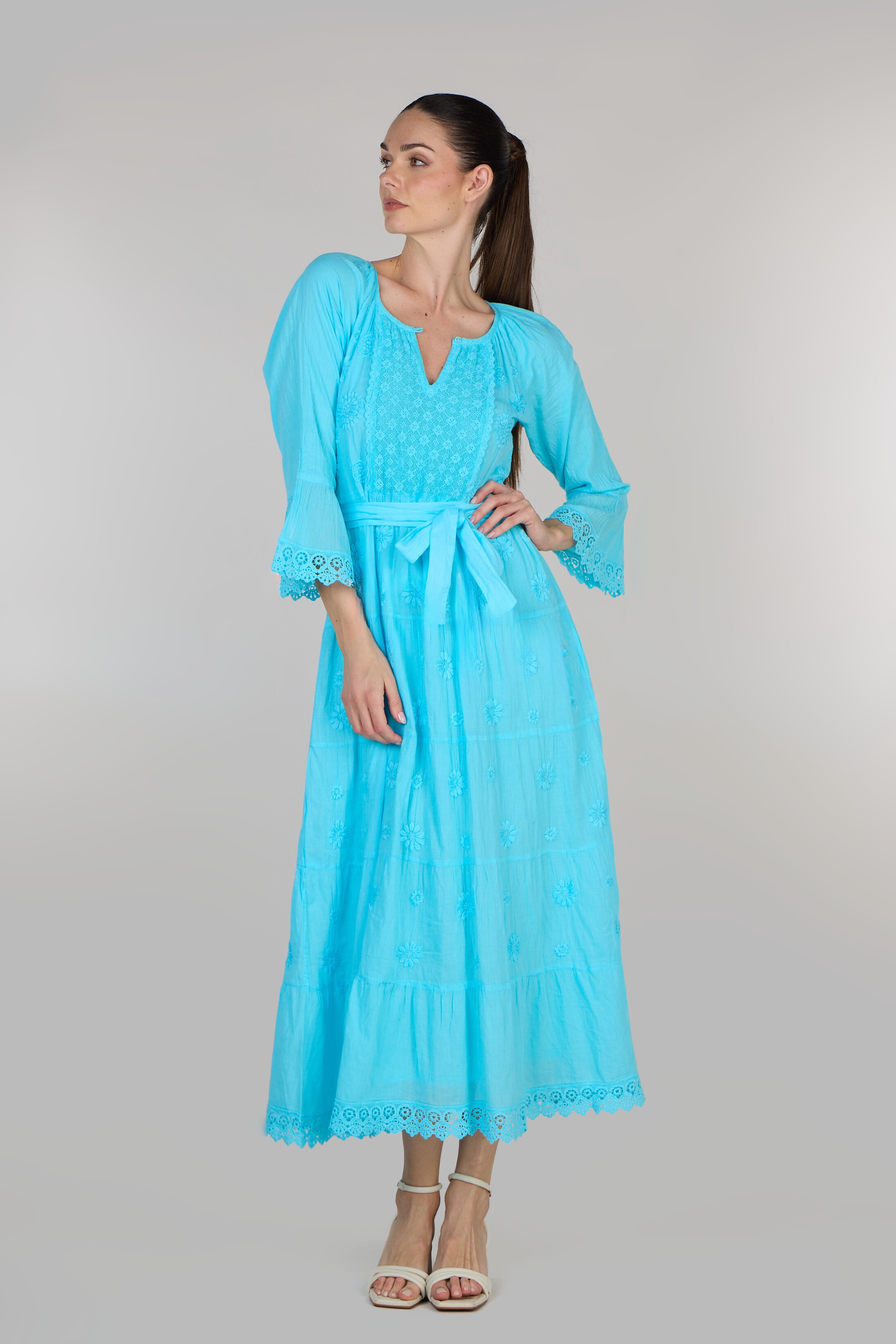 FLOWER GARDEN EMBROIDERED DRESS