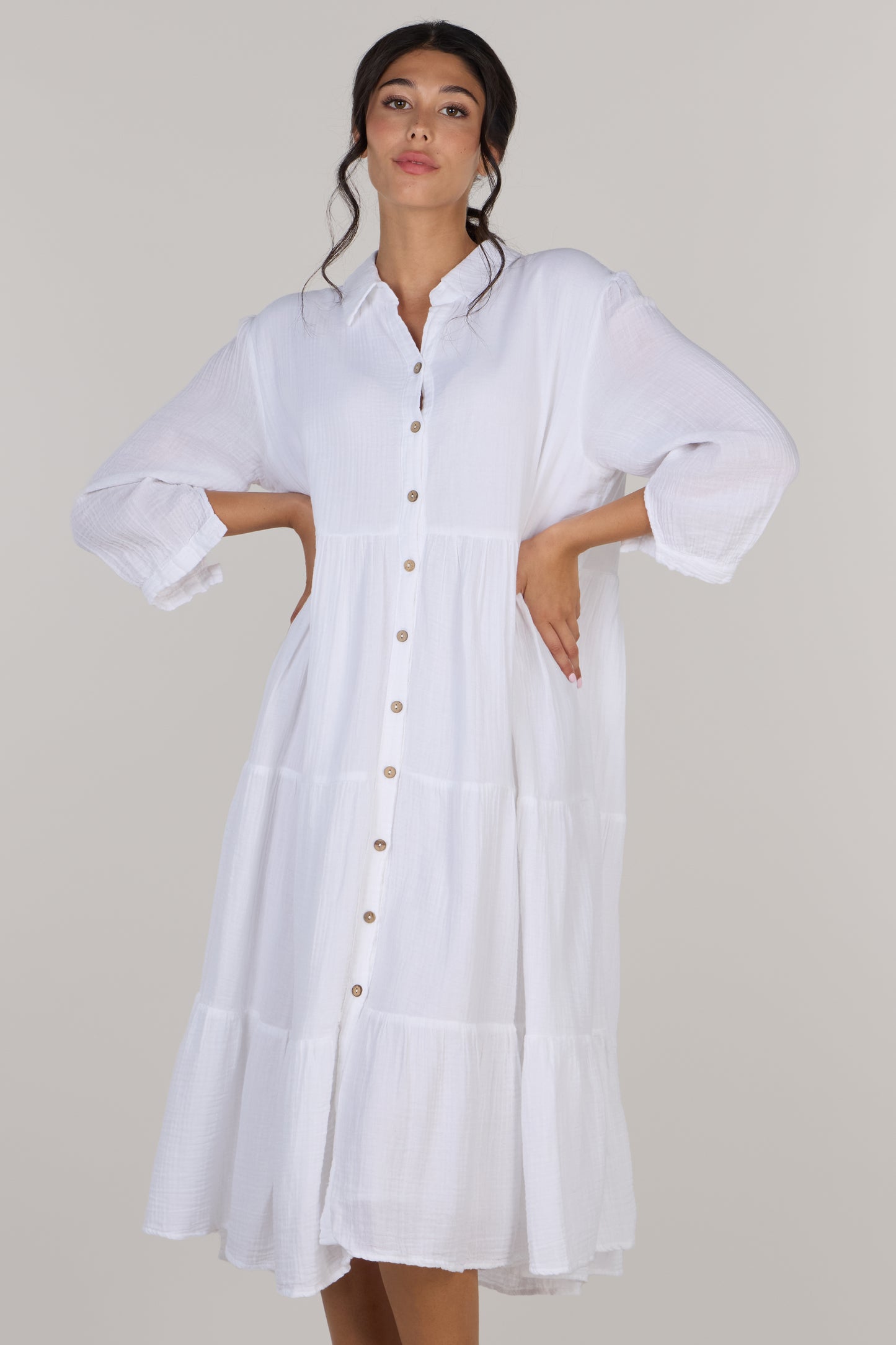 GRACE BUTTONED DRESS