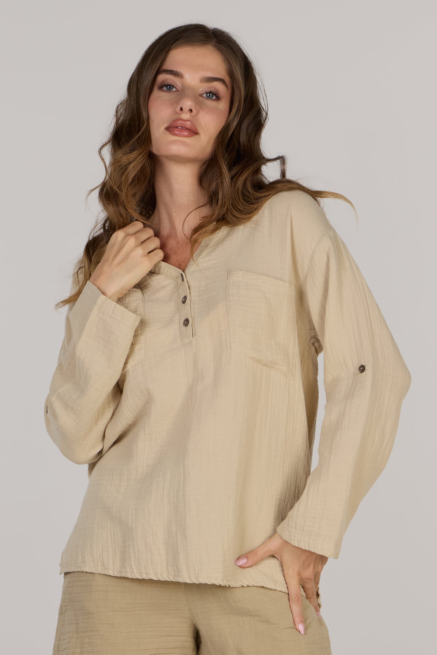 KATTY V-NECK LONG SLEEVE TOP