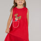 KIDS FLOWER DRESS-RED