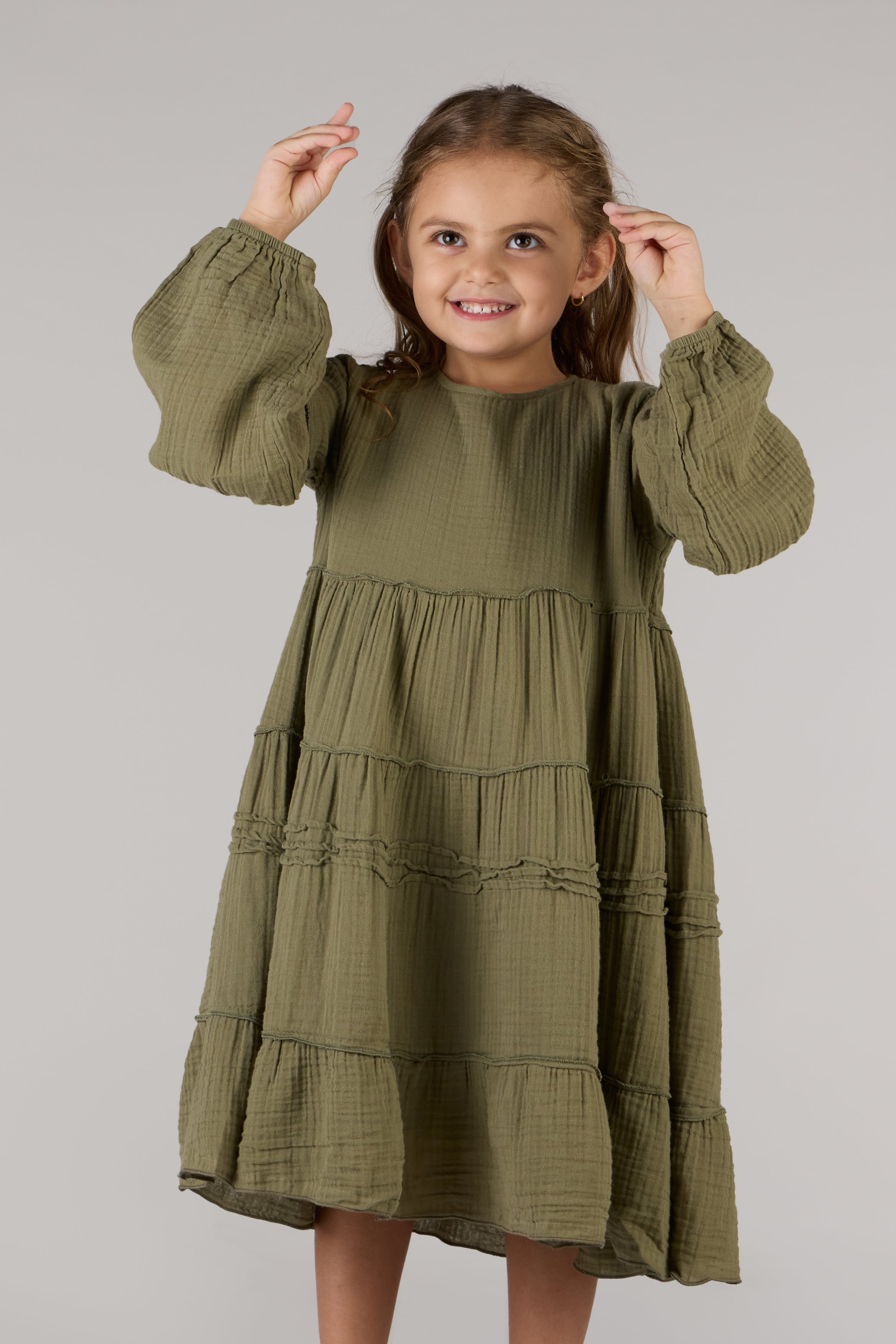 POLYANNA DRESS-OLIVE