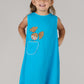 KIDS FLOWER DRESS-TURQUOISE