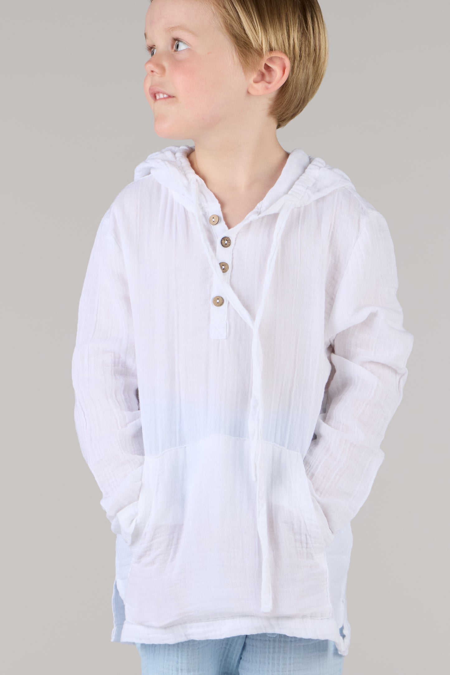 KIDS HOODIE SHIRT DC-WHITE