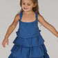 KIDS WAVES DRESS DC-INDIGO