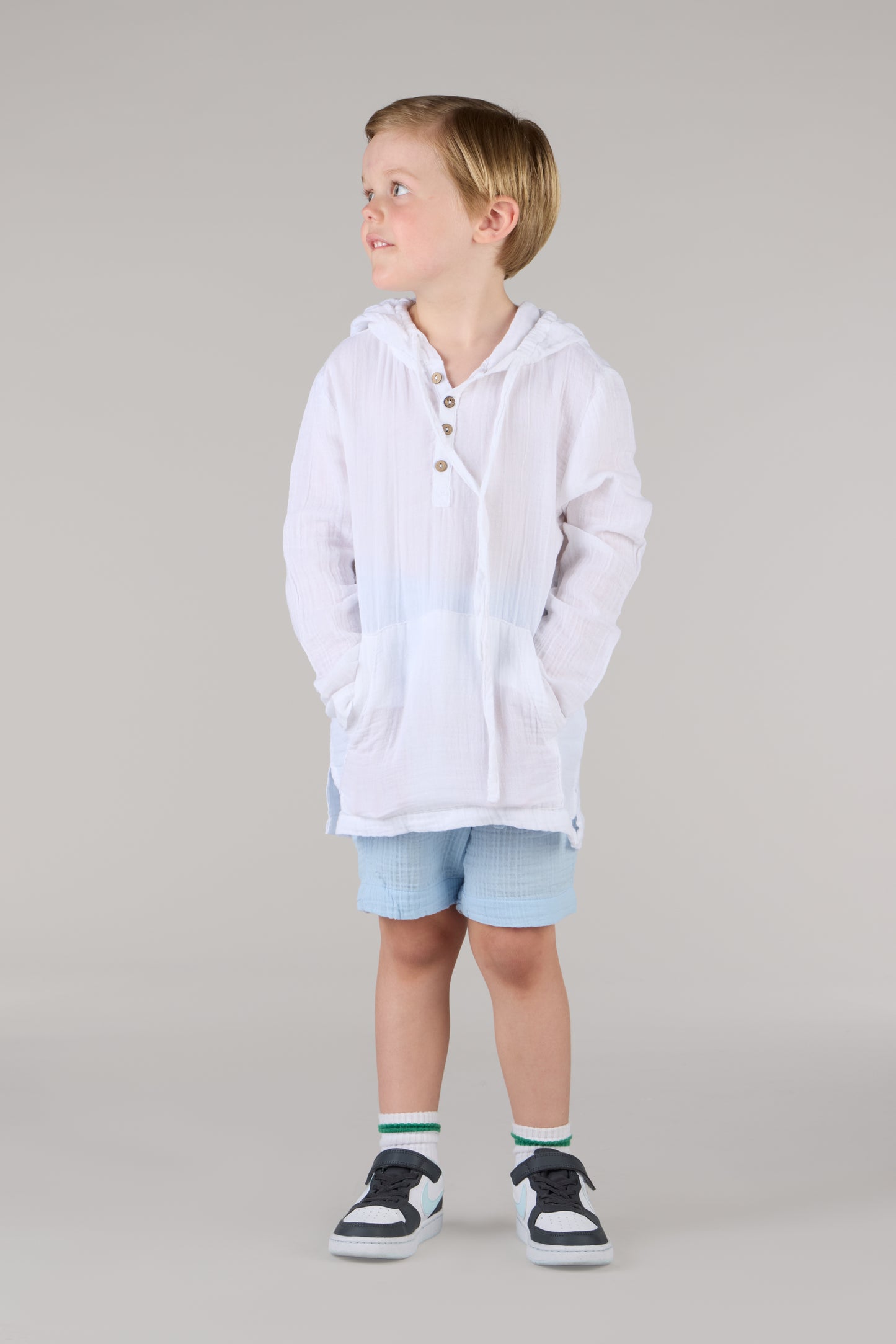 KIDS HOODIE SHIRT DC-WHITE