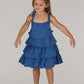 KIDS WAVES DRESS DC-INDIGO