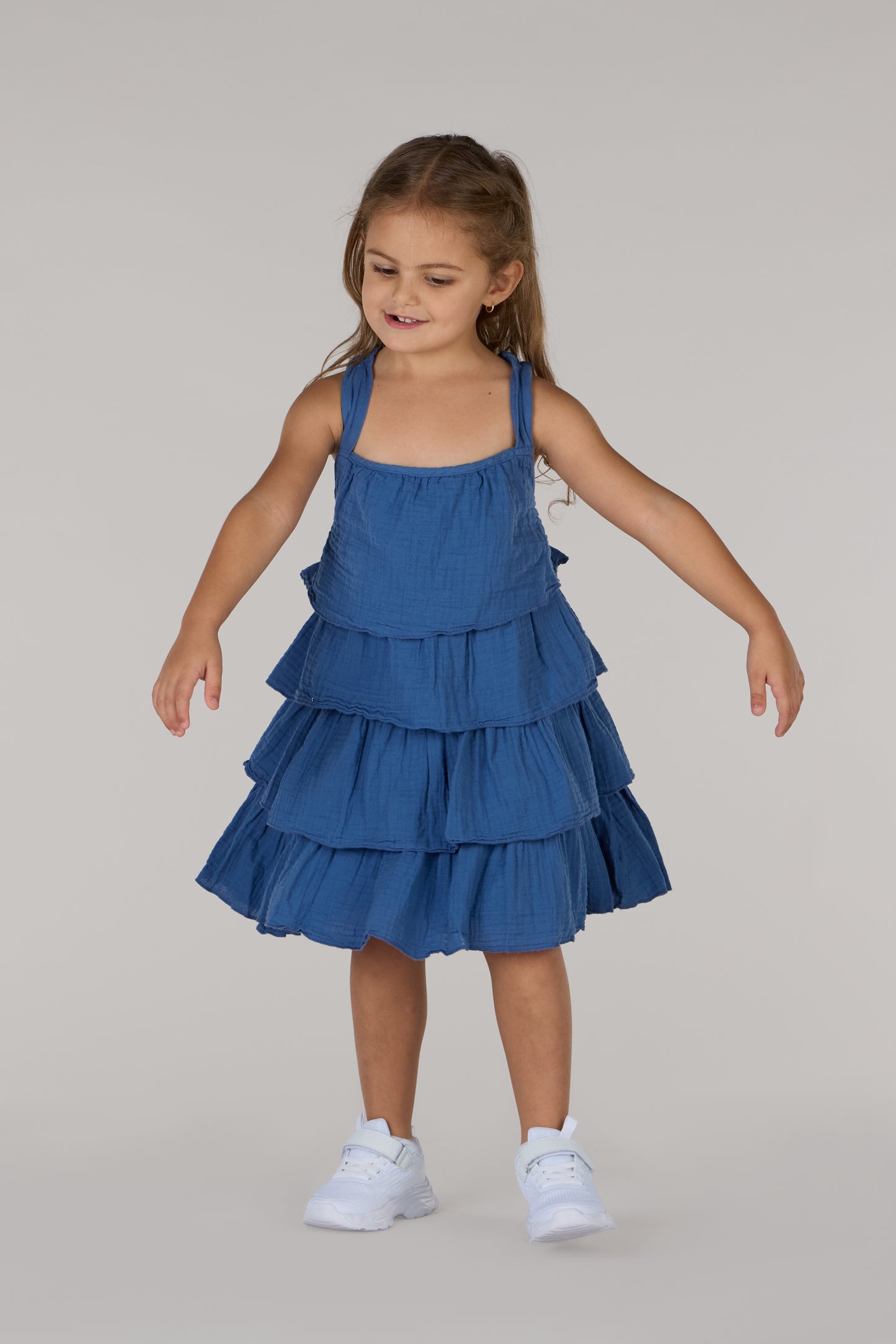 KIDS WAVES DRESS DC-INDIGO