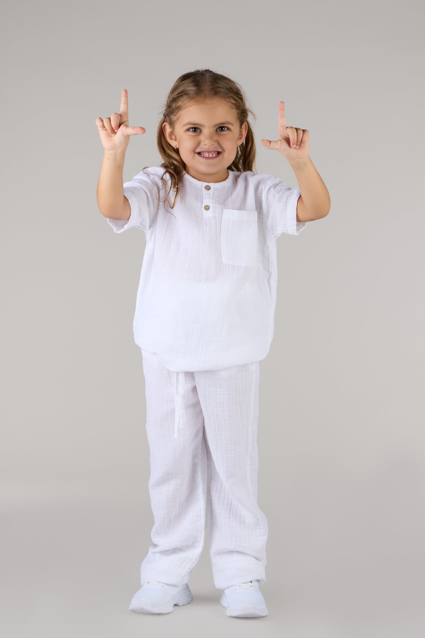 KIDS TROUSERS DC-WHITE