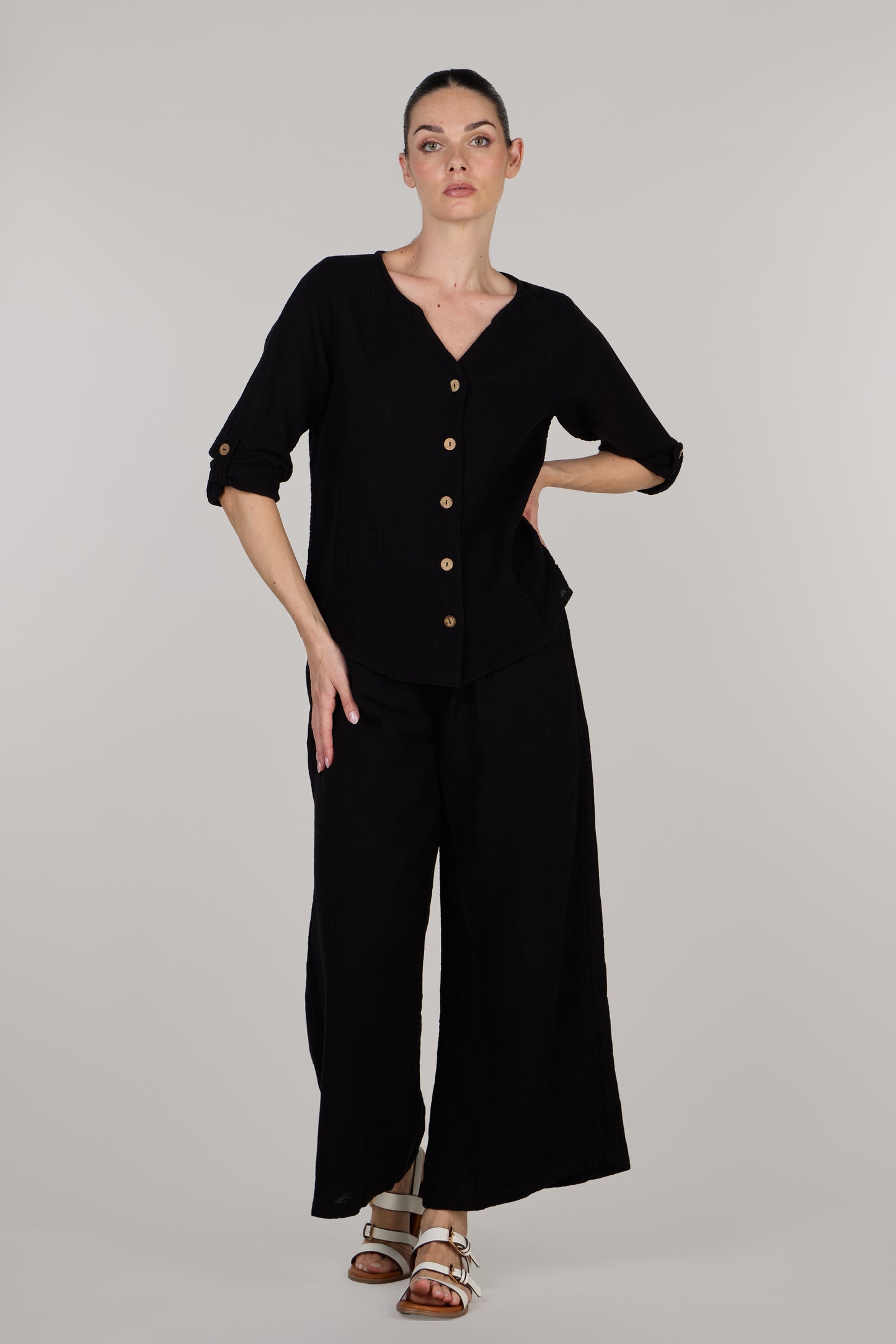 Рубашка Дженни, двусторонняя, черная.