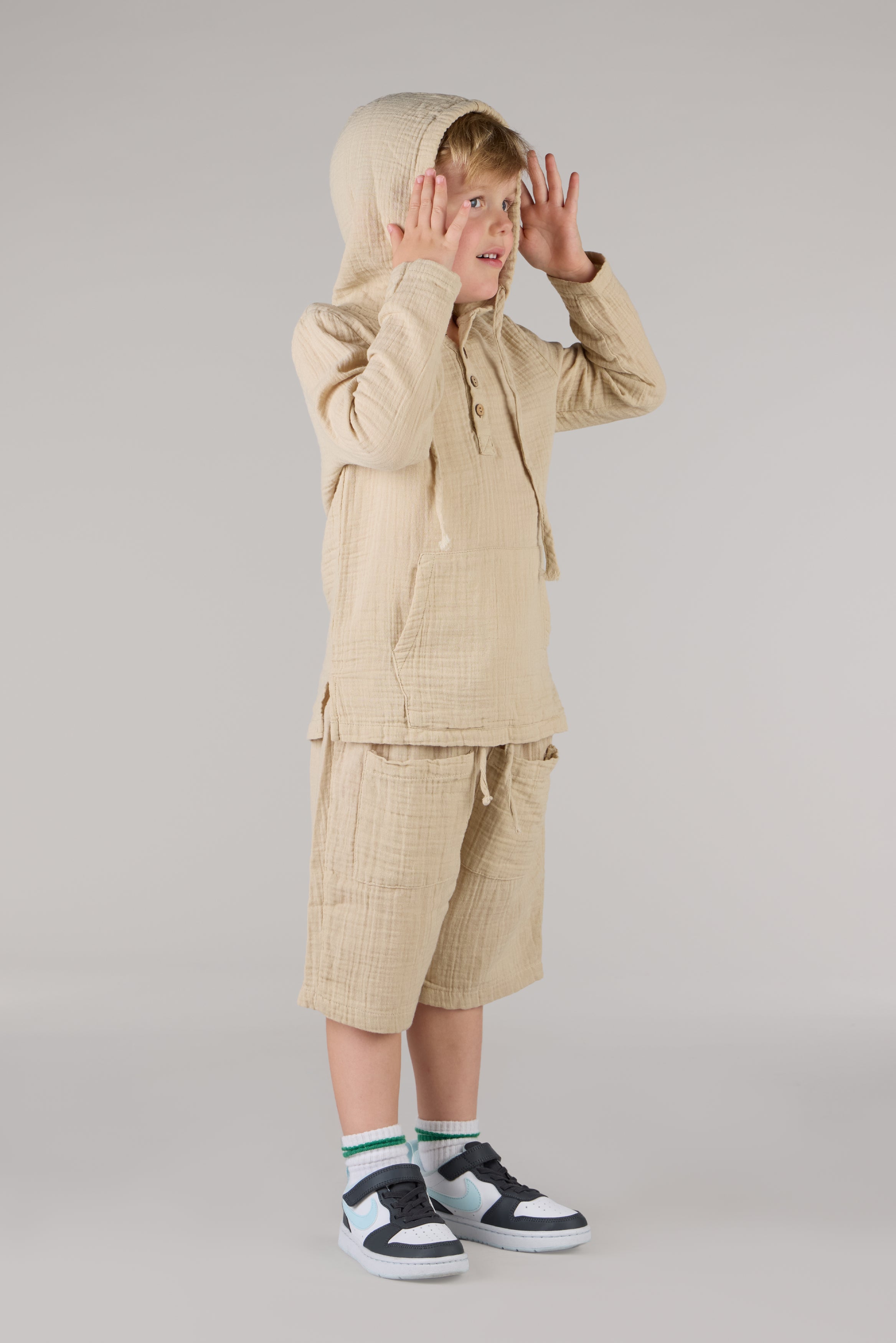 KIDS HOODIE SHIRT DC-BEIGE
