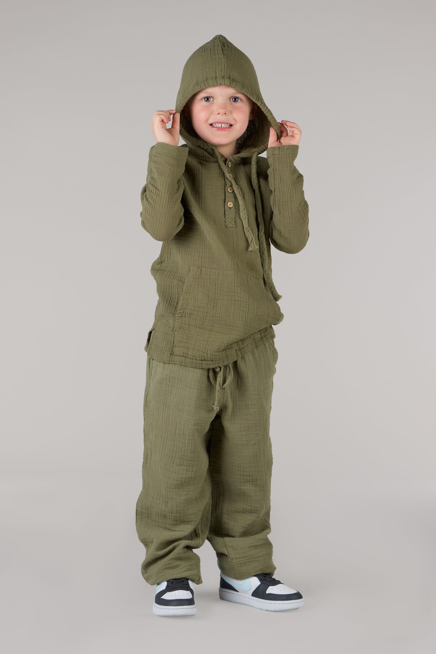 KIDS HOODIE SHIRT DC-OLIVE