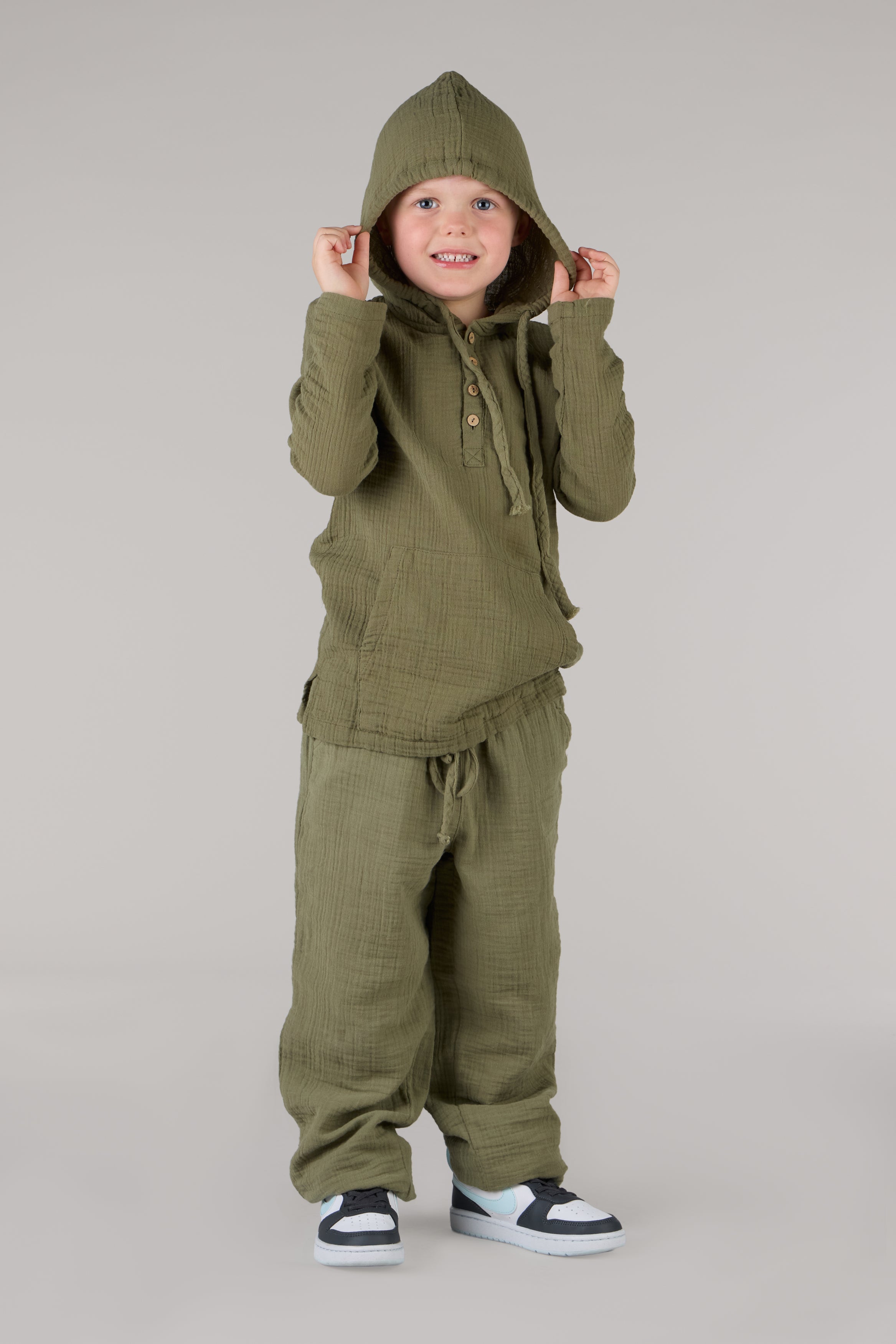 KIDS HOODIE SHIRT DC-OLIVE