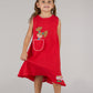 KIDS FLOWER DRESS-RED
