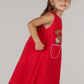 KIDS FLOWER DRESS-RED