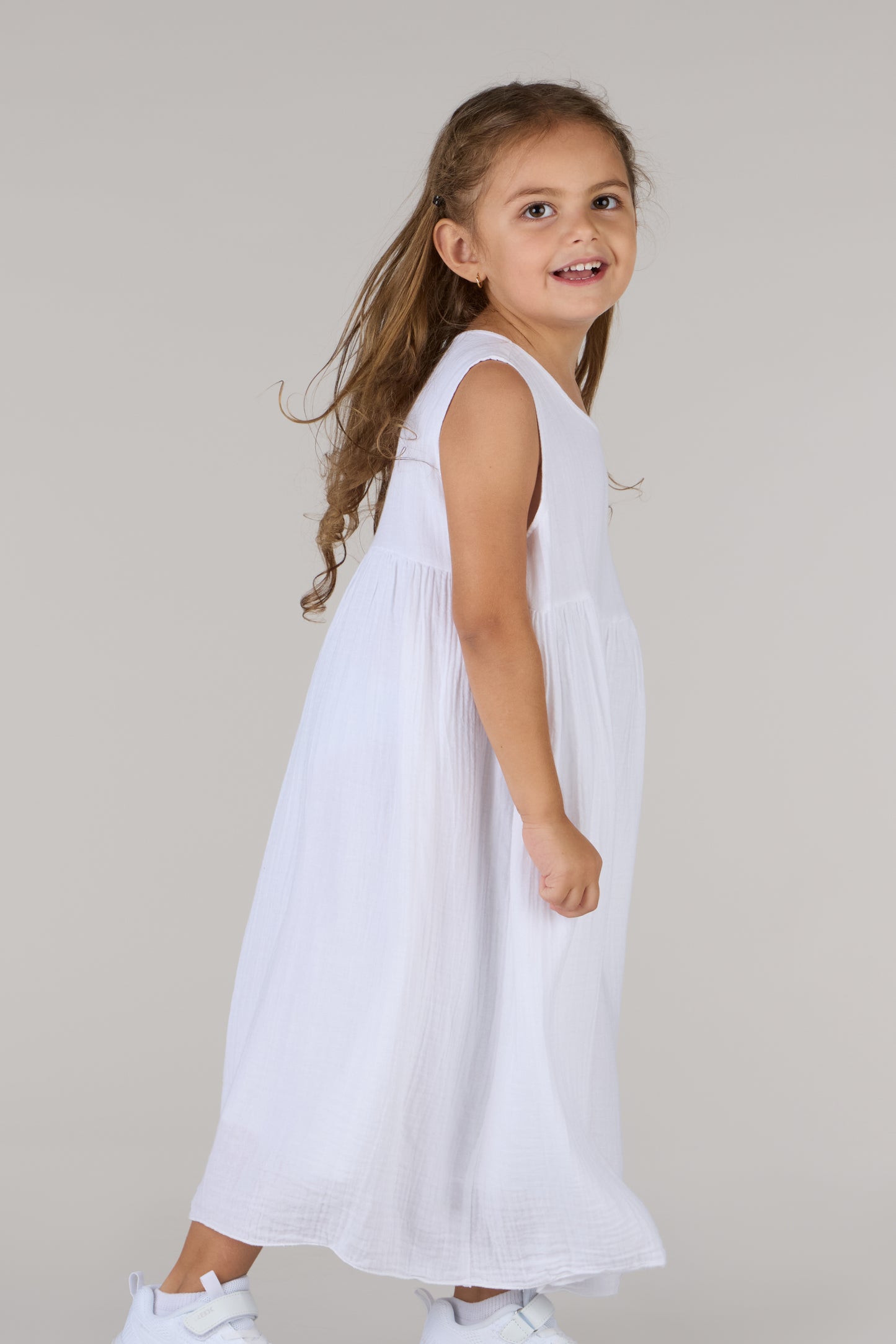 Платье с высокой талией "Морской"