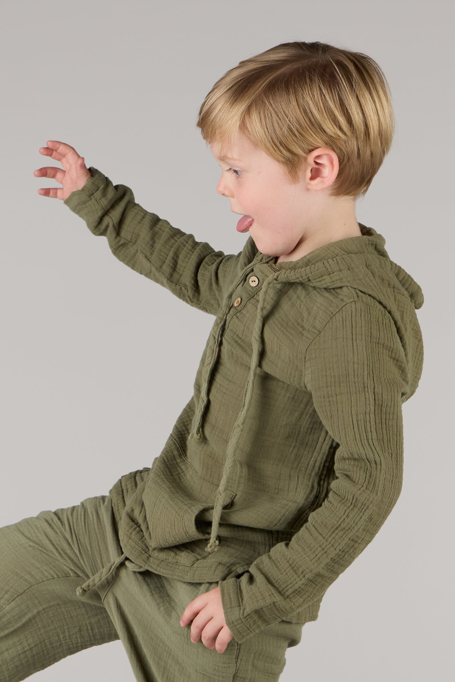 KIDS HOODIE SHIRT DC-OLIVE
