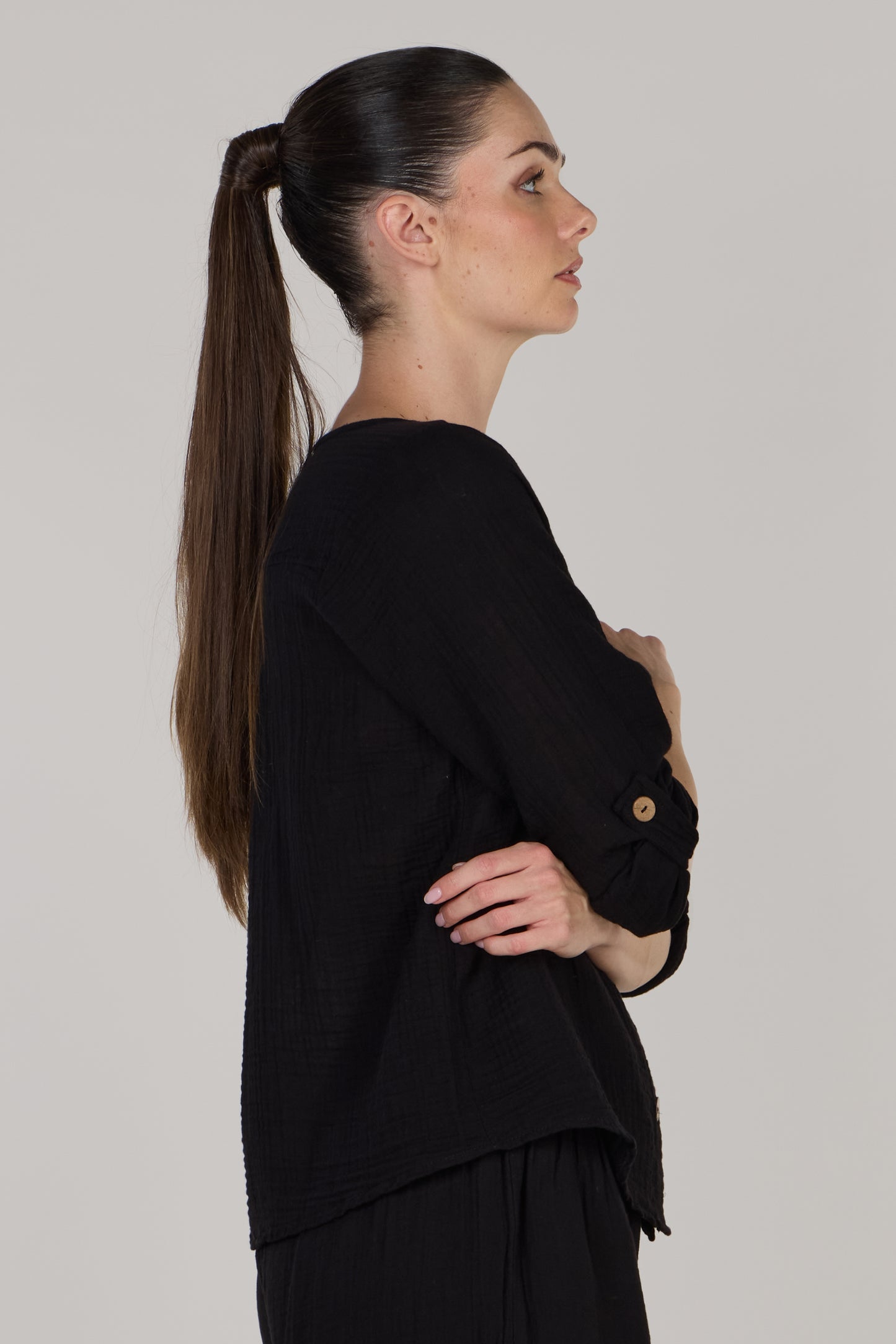 Рубашка Дженни, двусторонняя, черная.