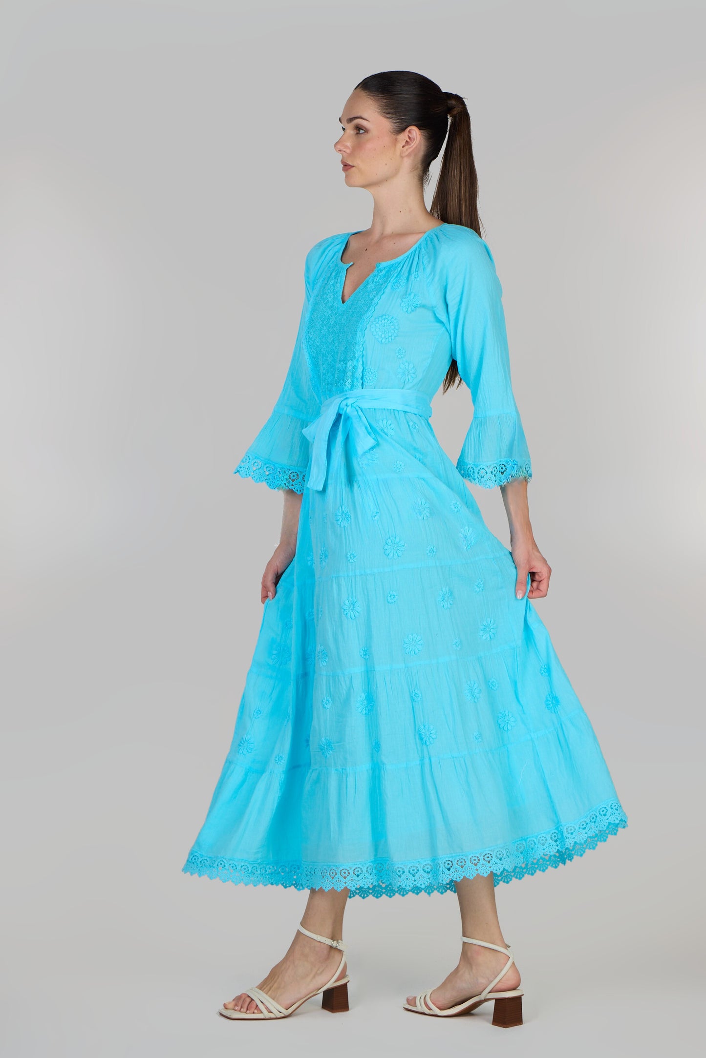 FLOWER GARDEN EMBROIDERED DRESS