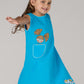 KIDS FLOWER DRESS-TURQUOISE