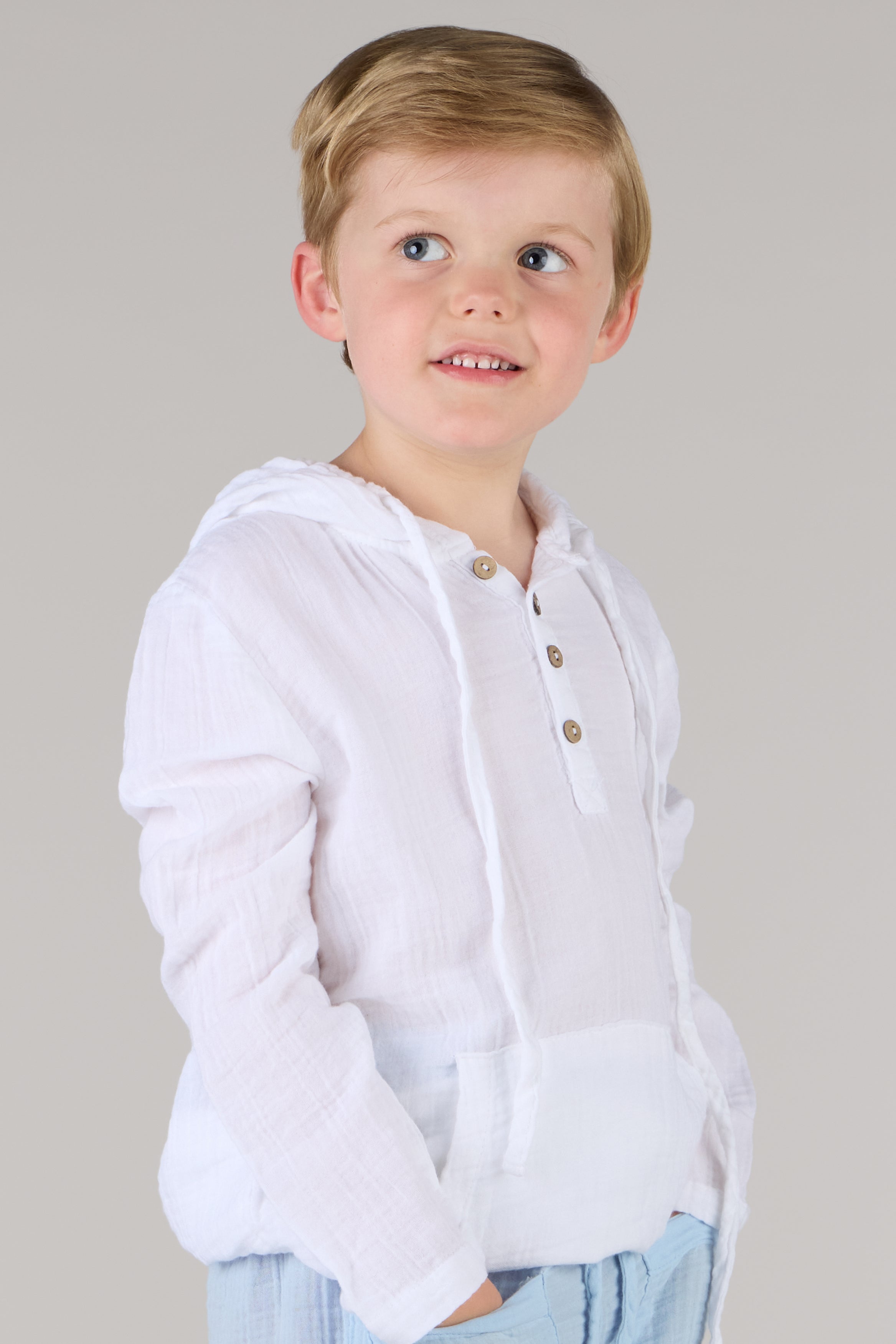 KIDS HOODIE SHIRT DC-WHITE